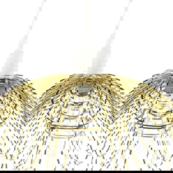 Polished Gold Metal Wire Overlapping Petal Ceiling Pendant Light Shade Image 5