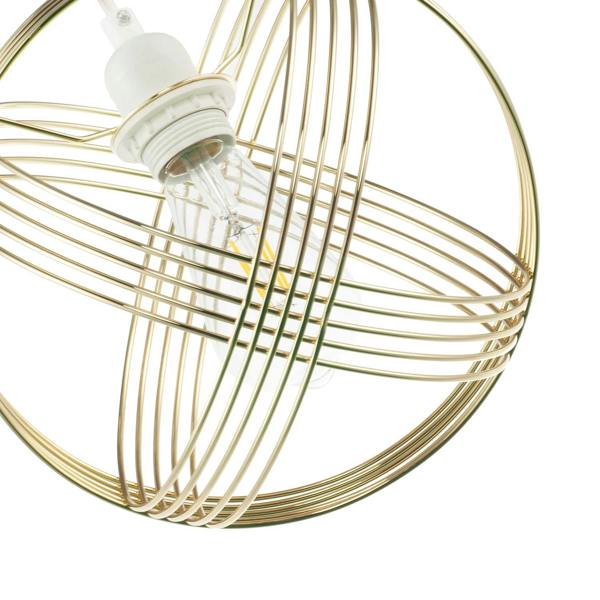 Polished Plated Gold Spherical Pendant Light Shade with 4-Ring Design Image 5