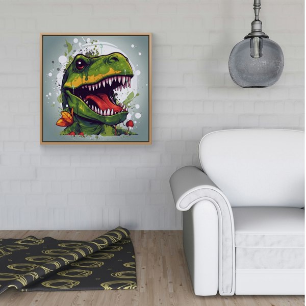 Warren Reed Laughing T-Rex Framed Canvas