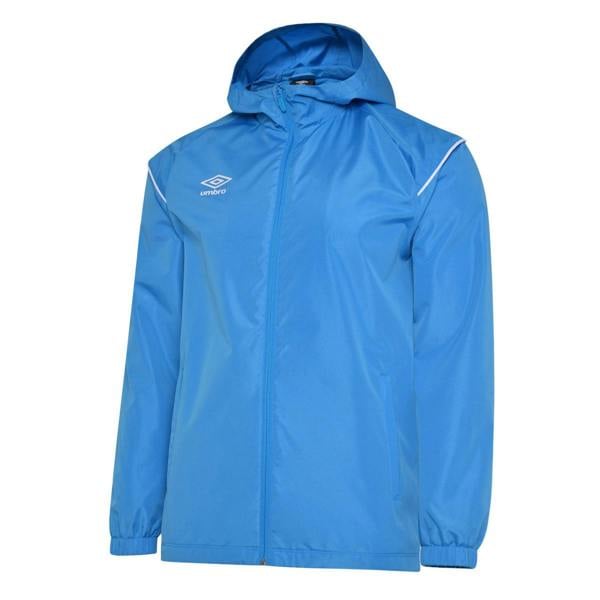 Umbro Childrens/Kids Hooded Waterproof Jacket - Ibiza Blue/Brilliant White - 