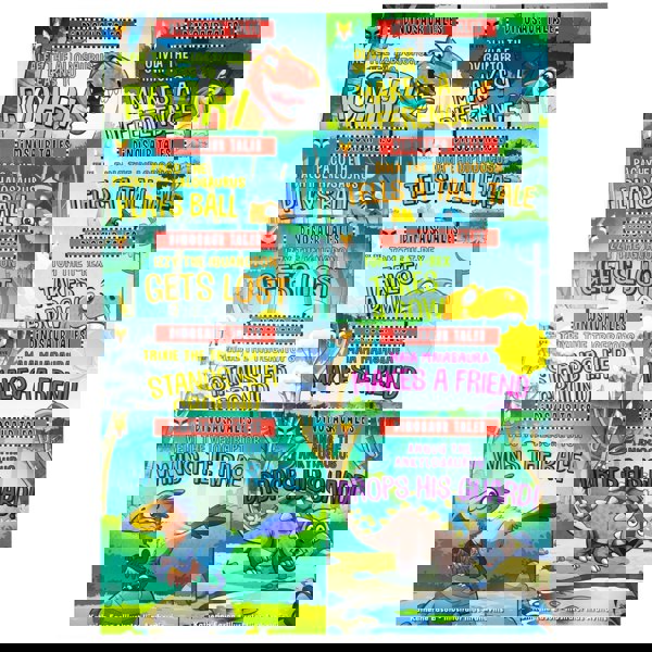 Dinosaur Tales 10 Picture Book Set – Fun, Educational, Colorful Kids’ Stories: Alfie, Olivia, Timmy & More (Age 3-5)