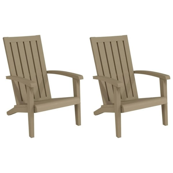Berkfield Garden Adirondack Chairs 2 pcs Light Brown Polypropylene