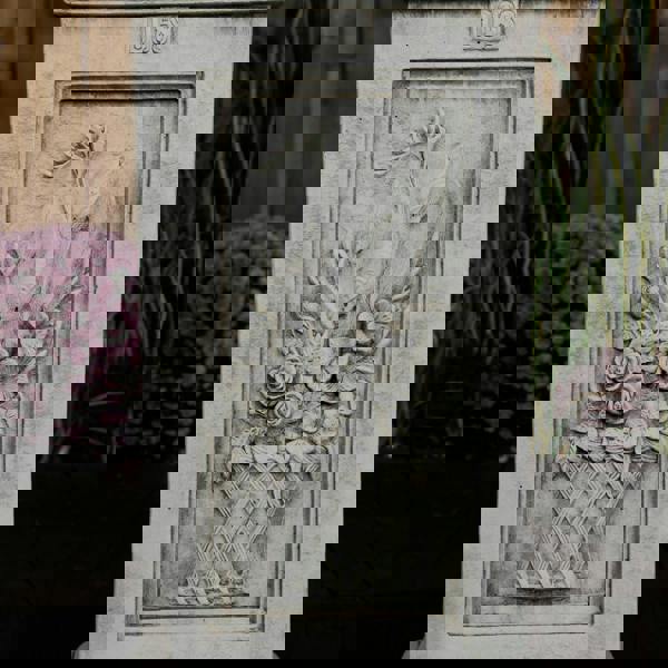 Giant Square Floral Plinth Pillar Column