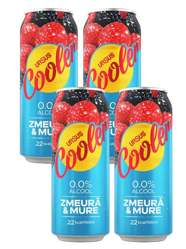 Ursus Cooler Raspberry & Blackberry Lager Alcohol Free 4x500ml