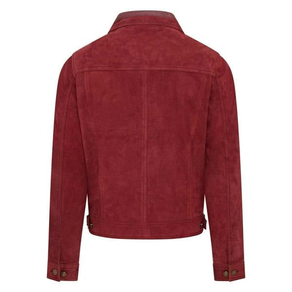 Infinity Leather Mens Trucker Goat Suede Western Leather Jeans Jacket - Yangon