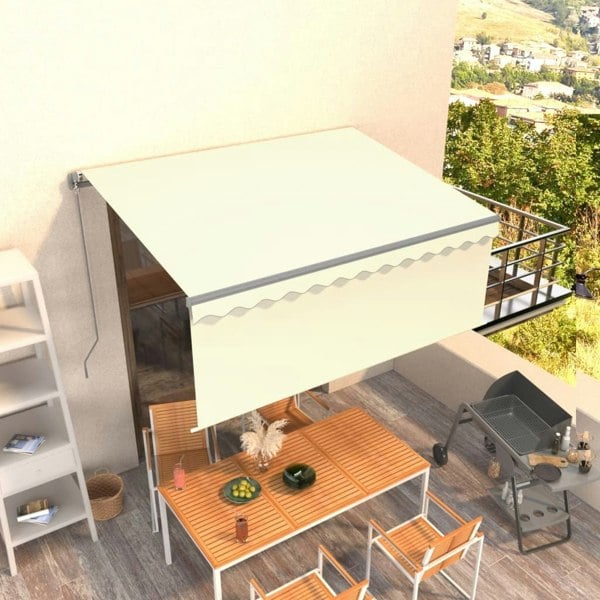 Berkfield Manual Retractable Awning with Blind 3x2.5m Cream