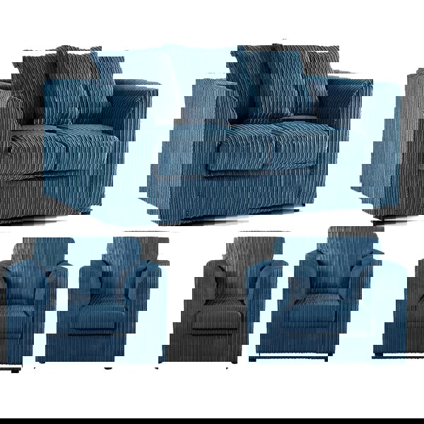 Furnishings For Less Luxor Jumbo Cord 2 Seater and 2 x Armchairs - Scatter Back