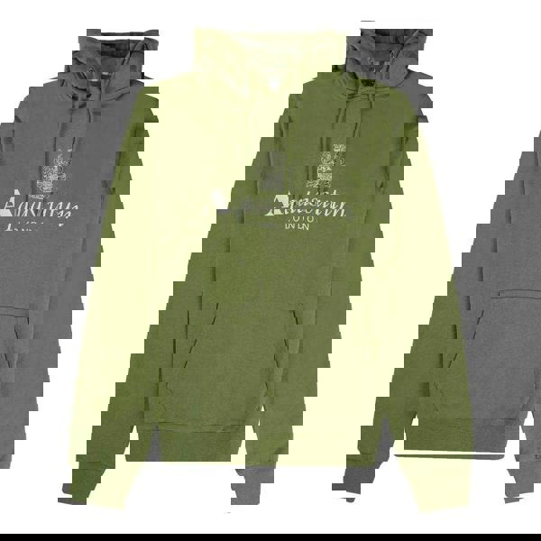 Aquascutum Mens Active Big Logo Hoodie - Green - 