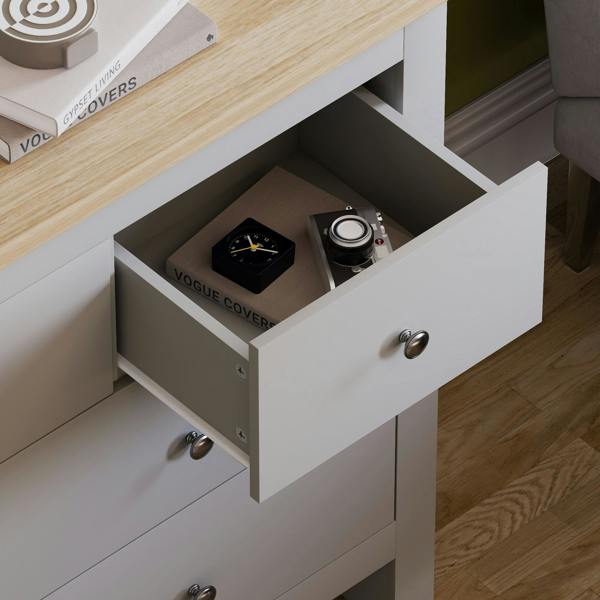 Vida Designs Arlington 4+3 Drawer Chest, Grey