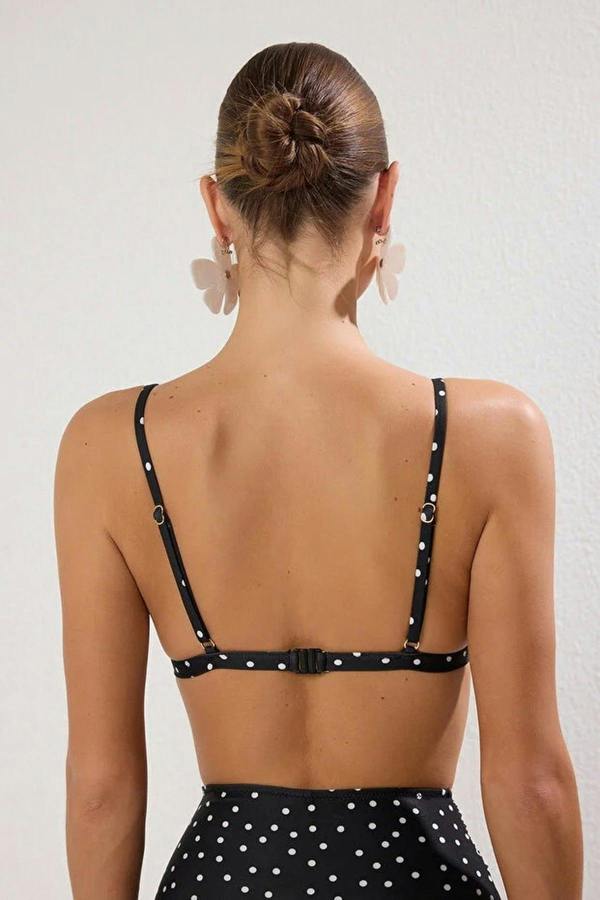 WOVCOR Polka Dot Triangle Covered Bikini Top