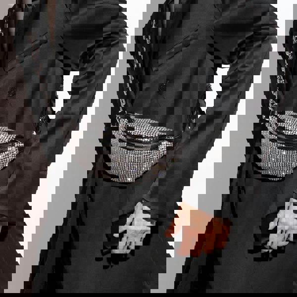 Alexander Wang rhinestone crossbody bag in black and silver