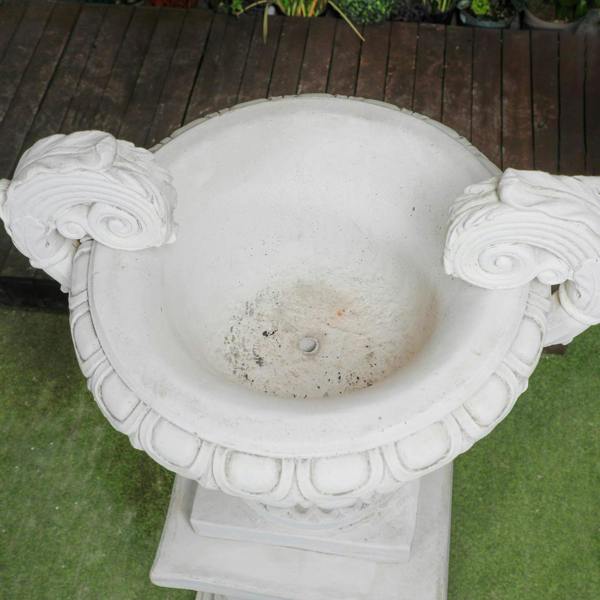 Pair of Large Edwardian Stone Vase on Plinths 