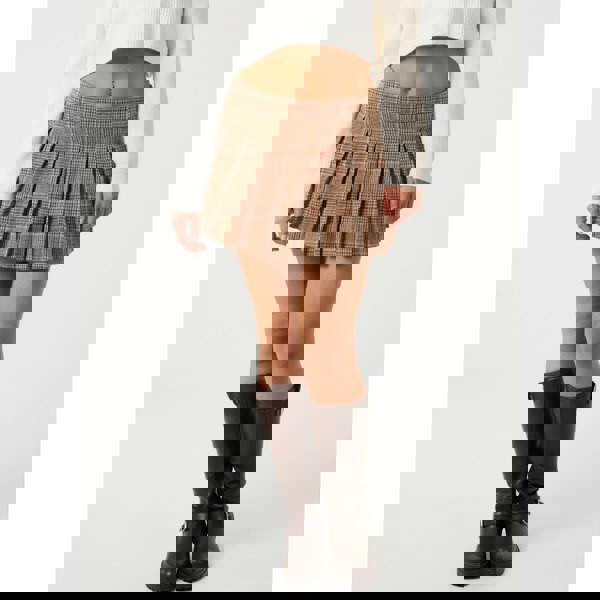 Pink Vanilla Tweed Pleated Mini Skirt