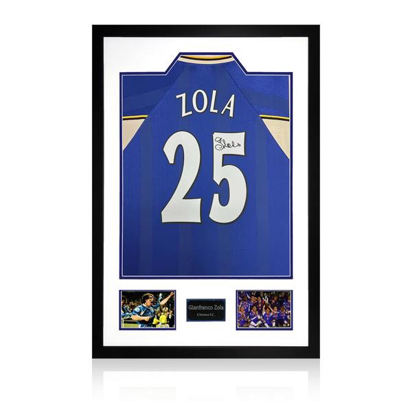 Gianfranco Zola Signed Chelsea Shirt Premium Frame