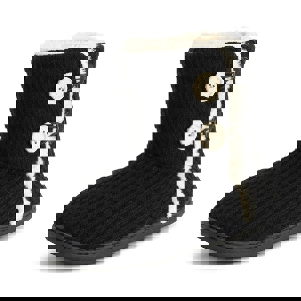 VIVA Polar Women's Memory Knitted Faux Fur Rubber Sole Winter Slippers