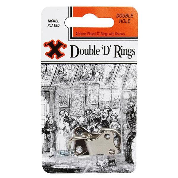 X Nickel Plated Double D Rings Blister 2pk - One Colour - 