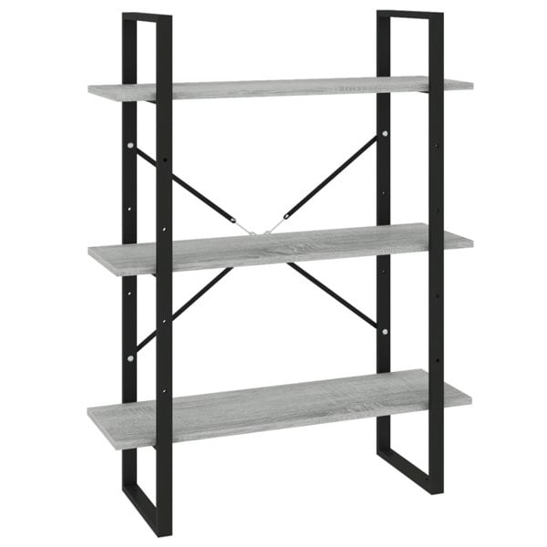 Berkfield 5-Tier Book Cabinet Grey Sonoma 80x30x175 cm Engineered Wood