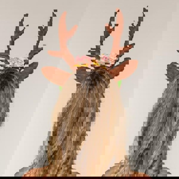 Boland Flower Reindeer Fawn with Antlers Tiara Headband