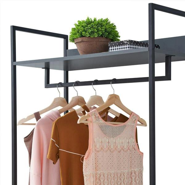 Timber Art Design Zahra Bedroom Double Open Wardrobe 4 Shelves Furniture Storage Cupboard
