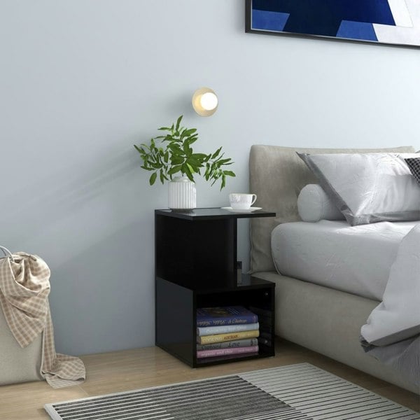 Berkfield Bedside Cabinet Black 35x35x55 cm Engineered Wood