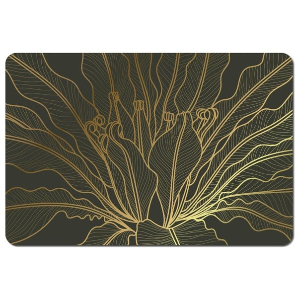Benjamin Tate Design golden split leaf Philodendron plant with monstera plant line art (Placemat)