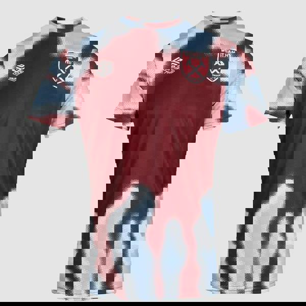 Umbro Kids 24/25 West Ham United FC Warm Up Jersey - New Claret/Cerulean/Brilliant White