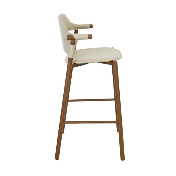 Angel Cerdá Stool in sand-coloured regenerated leather 4253