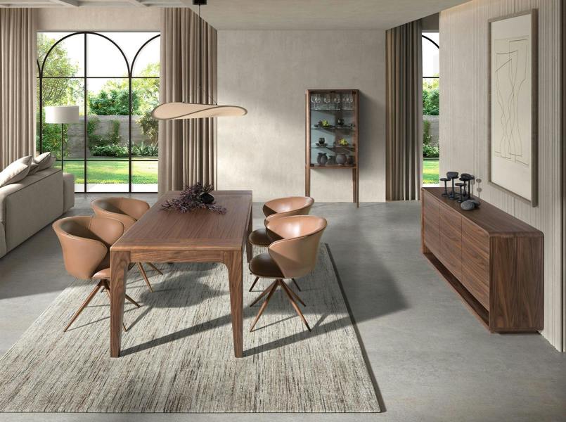 Angel Cerdá Rectangular extendable dining table in walnut 1190