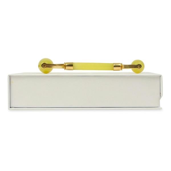 White Lotus Beauty Natural Chemical Free Jade Crystal Roller in a silk lined Box -