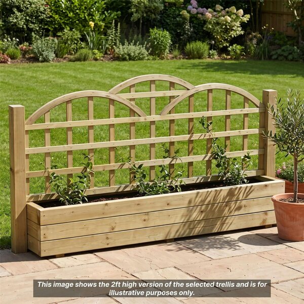 Premier Garden Supplies Standard Triple Dome Top Fence Panel Topper 6ft x 1-5ft Garden Trellis Decorative Cloud Lattice Privacy Divider - Wood - 3, 4 or 5 - 5 Pack Height: 1ft x Width: 6ft (182.8cm) x 5 Pack