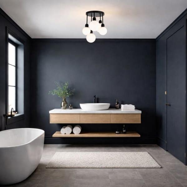 COSYLYTE Broome Bathroom 5 Light Opal Glass Ceiling Light