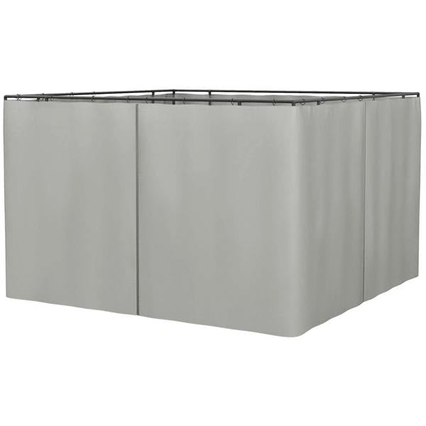 Light grey gazebo replacement wall panel with vertical zipper seams and top grommets