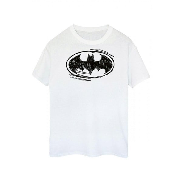 Batman Mens Sketch Logo T-Shirt - White/Black