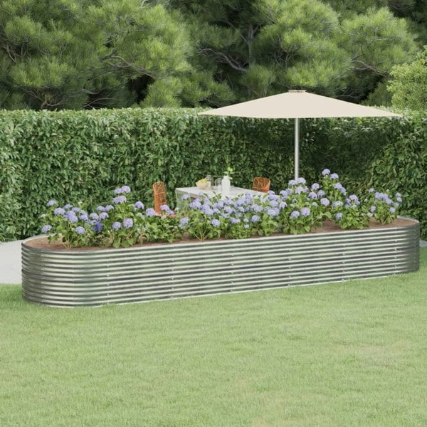 Berkfield Garden Raised Bed Powder-coated Steel 510x140x68 cm Silver