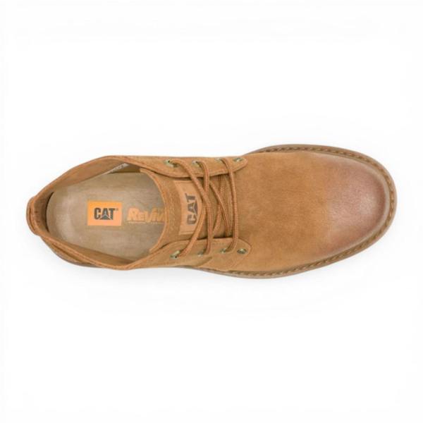 Caterpillar CAT (Caterpillar) Tan Leather Hiking Mid-Cut Chukka Ankle Boots - Grader