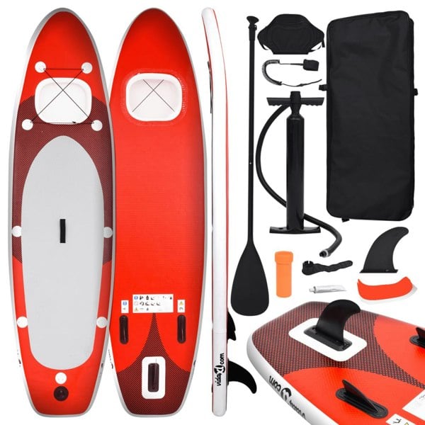 Berkfield Inflatable Stand Up Paddle Board Set Red 330x76x10 cm
