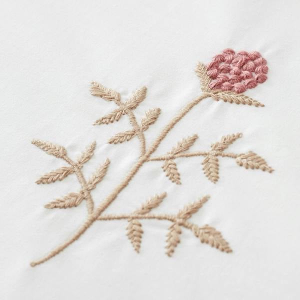 Bianca Adeline Floral Embroidered 200 Thread Count Cotton Duvet Cover Set White