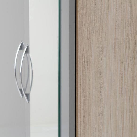 Seconique Nevada 2 Door 1 Drawer Mirrored Wardrobe