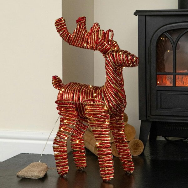 Samuel Alexander 40cm Light Up Christmas Reindeer with 50 Warm White LEDs