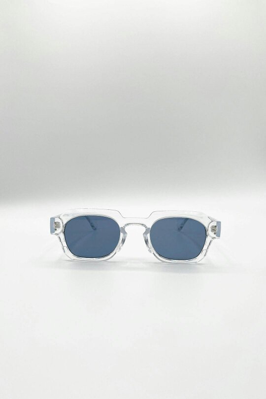 SVNX Angular Wayfarer Sunglasses In Clear
