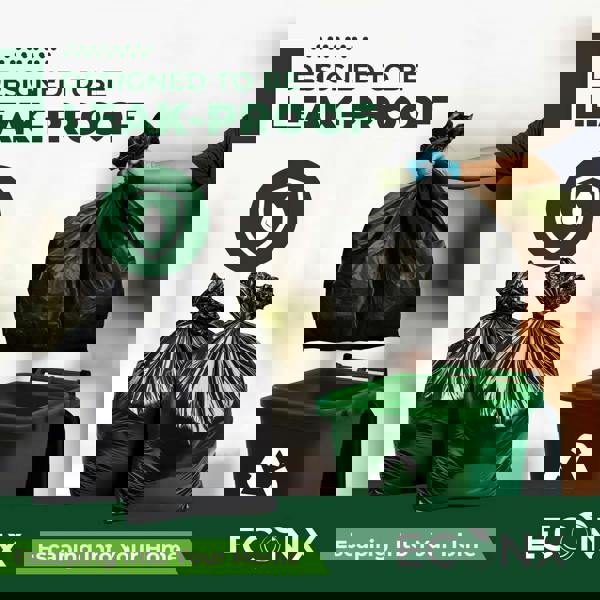 ECONX Heavy-Duty Black Refuse Sacks Bin Liners 70L Bin Bags Recycling Rubbish Bags x 100