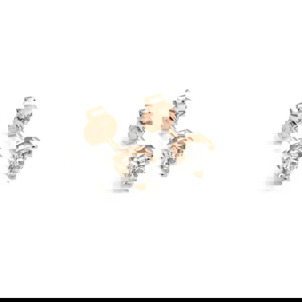 Say It With Round Stone Claw Earrings - Rose Gold Plated