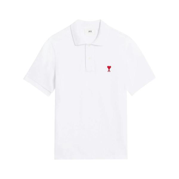 AMI Paris Ami De Coeur Polo Shirt   in  White