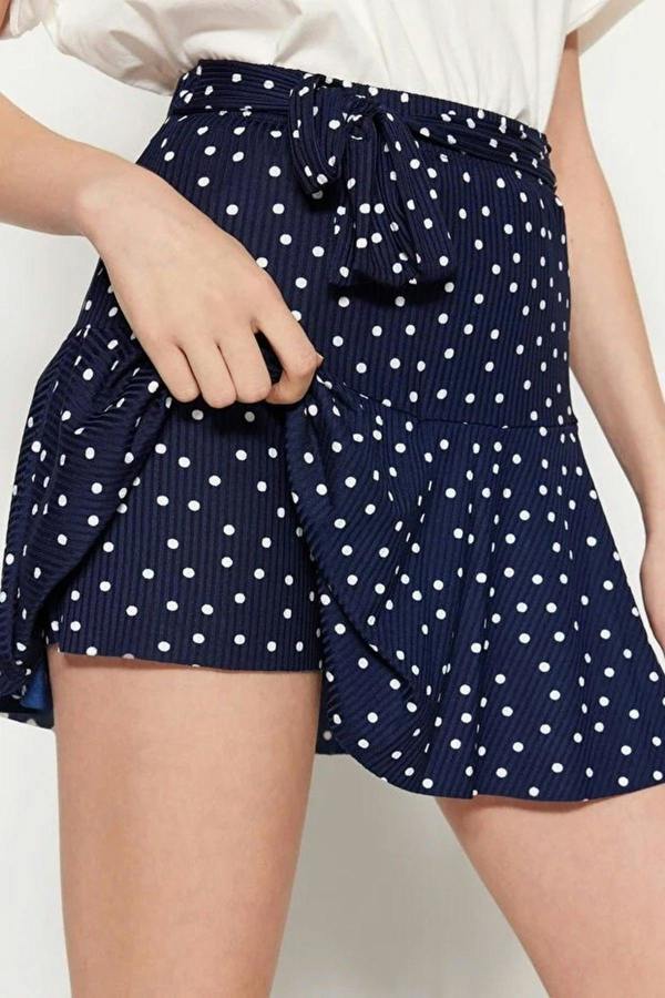 WOVCOR High Waist Mini Knitted Short Skirt