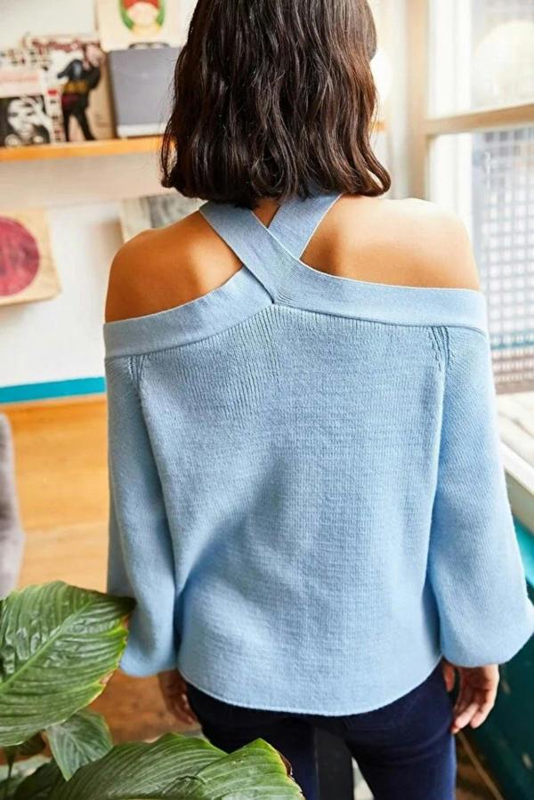 Hoxton Gal Cross-Neck Knit Sweater