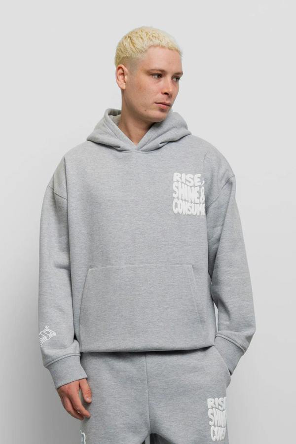 Fresh Couture Fresh Flavours Rise Shine Consume Hoodie - Light Grey Marl