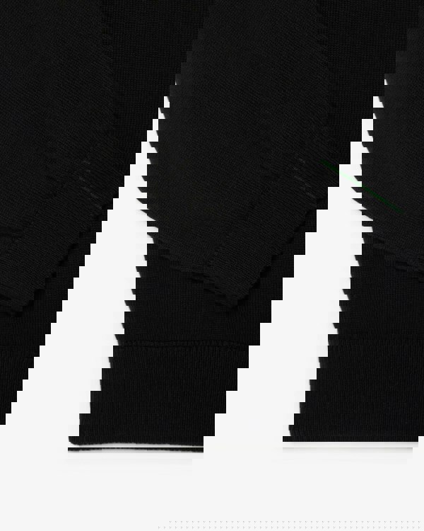 Lacoste High Neck Zipped Cotton Mens Sweater - Black 031 - CHO - Designer Mens Sweatshirts