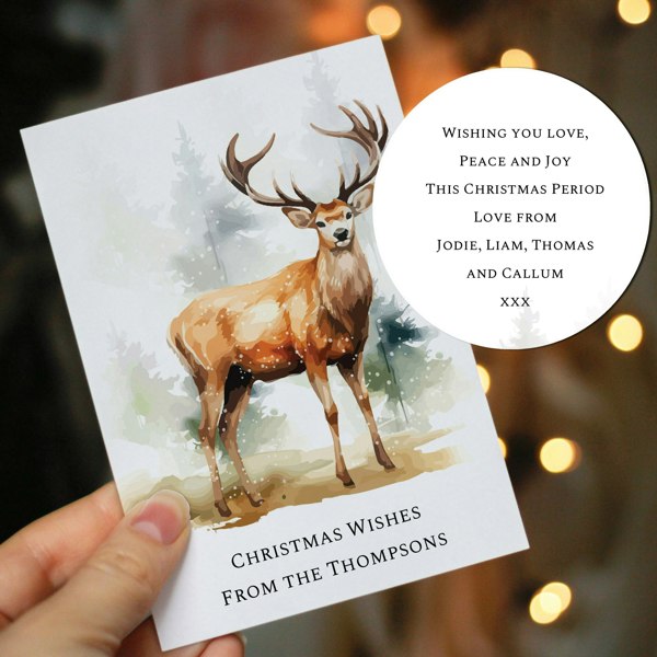 Personalised Memento Company Personalised Pack of 10 Christmas Cards - Stag