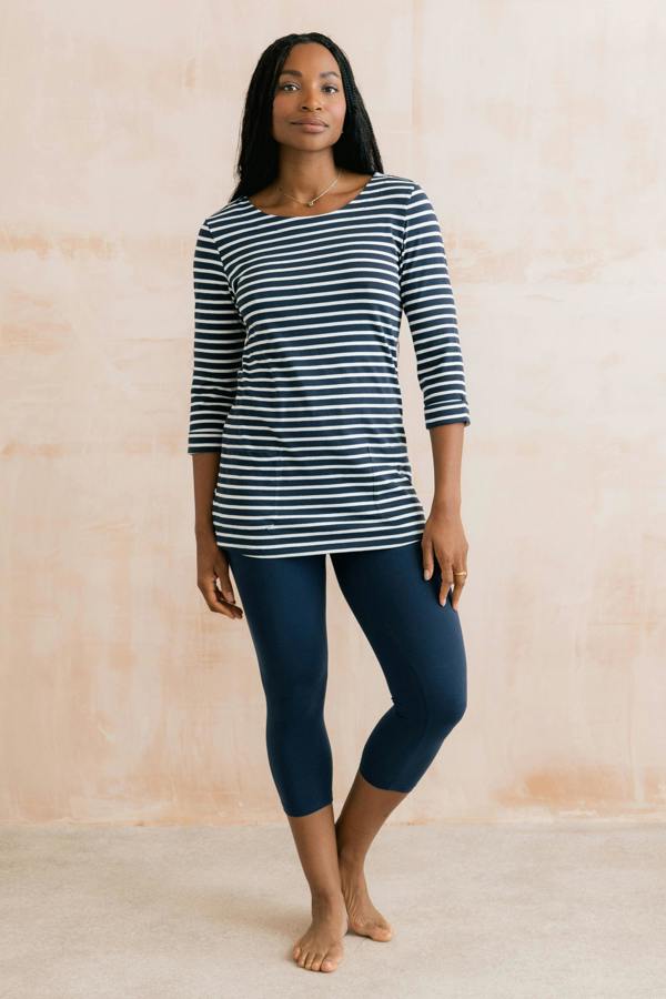 Lily & Me 3/4 Length Cropped Leggings Navy