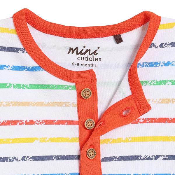 Mini Cuddles Baby Boys 3pk Printed Bodysuits, Multicolour